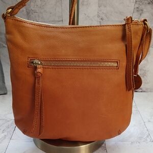 Margot Tan Leather Crossbody Bag
